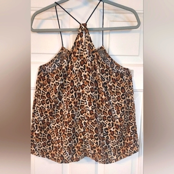 NO Boundaries Cheetah Cropped Halter Tank Top Size L - Picture 1 of 3